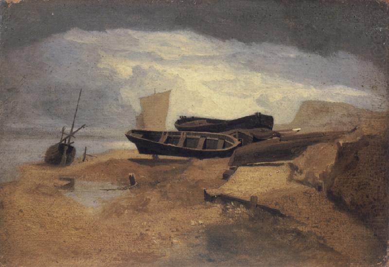 John sell cotman Seashore with Boats china oil painting image